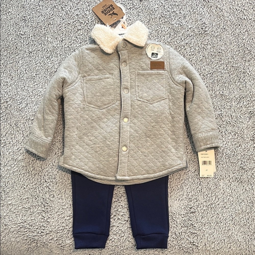 Eddie Bauer Gray and Navy Kids Matching Set